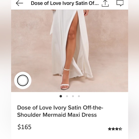 Lulus Dose of Love Satin Off-The-Shoulder Mermaid Maxi Dress, SIZE SMALL - Picture 5 of 7